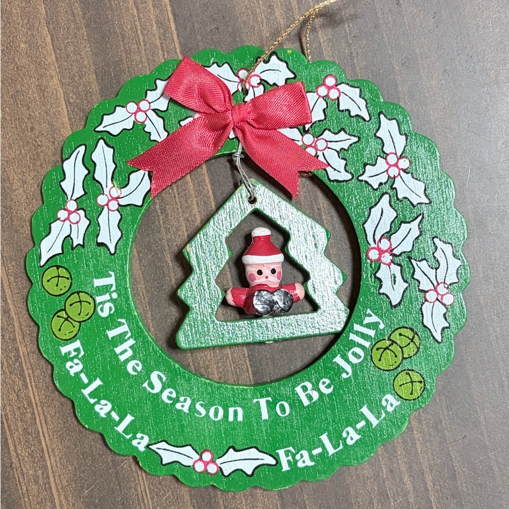 Festive Green Holiday Wreath with Red Accents